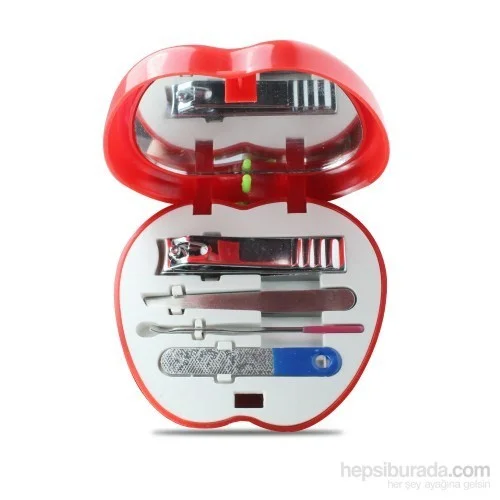 ELITE HOME Apple Shaped 4 Piece Mirrored Manicure Set