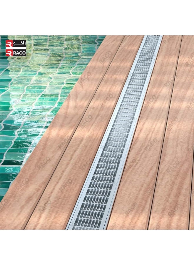RACO Floor Grating, Drain Channel for Landscapes, Pools, Roofs, Terraces, Balconies, Gardens, Corridors 1Mtr Length Maid in Spain (Polypropylene (PP) 4.25")  - Image 3