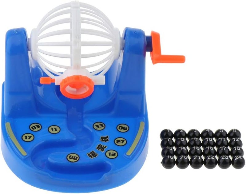 كلاراكو مجموعة لعبة بينغو مصغرة، آلة يانصيب مرحة مع قفص وكرات أرقام، لعبة بينغو مثالية لحفلات الأطفال، هدية رائعة للأعياد وأعياد الميلاد، لون أزرق، 8.7 × 8.7 × 8.5 سم - Image 3