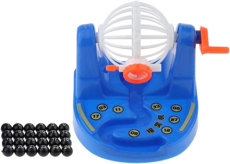 كلاراكو مجموعة لعبة بينغو مصغرة، آلة يانصيب مرحة مع قفص وكرات أرقام، لعبة بينغو مثالية لحفلات الأطفال، هدية رائعة للأعياد وأعياد الميلاد، لون أزرق، 8.7 × 8.7 × 8.5 سم - Image 1