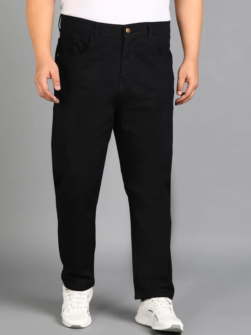 Urbano Plus Men's Black Slim Fit Washed Jeans Stretchable