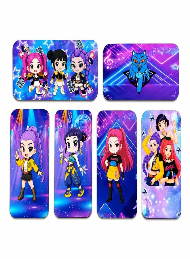 K Pop Fridge Magnet Set of 6 | Decorative Refrigerator Magnets | Strong Magnetic Back | HD Printed Gloss Finish | Cute K Pop Magnets for Fridge, Locker, Office Board - Image 1