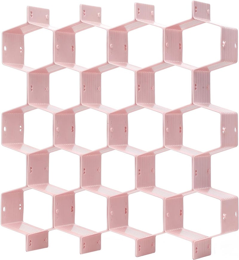 Natzerat Honeycomb Drawer Divider Suitable for bedroom underwear Socks Cosmetic storage locker sorting 8-piece drawer organizer (Pink) - Image 1