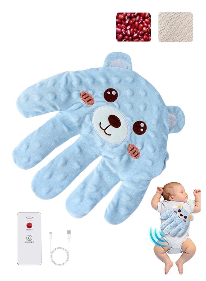 Baby Patter for Sleep, Baby Soothing Palm Hand, Startle Prevention Pillow Red Bean Filling with Remote Control for Newborns Baby Girl Baby Boy