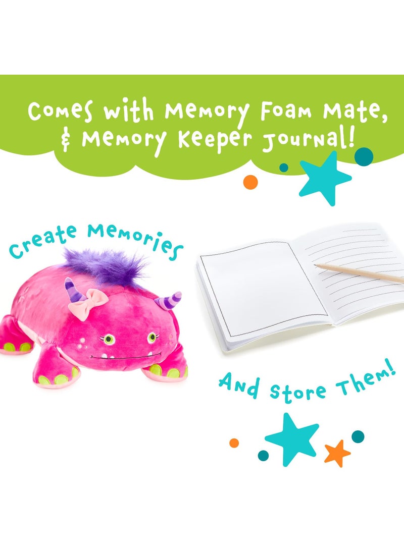 MEMORY MATES MEMORY MATES Katie The Pink Monster Memory Foam Pillow Plush 15  Stuffed Animal  - Image 3