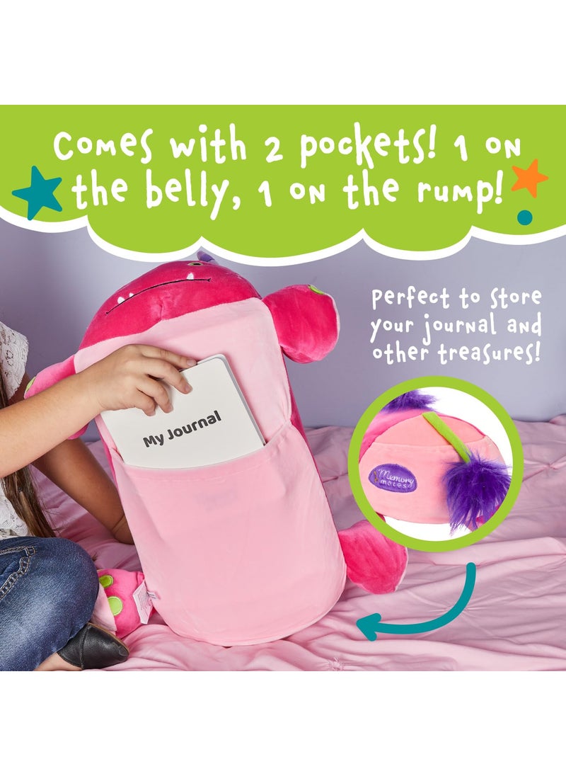 MEMORY MATES MEMORY MATES Katie The Pink Monster Memory Foam Pillow Plush 15  Stuffed Animal  - Image 5
