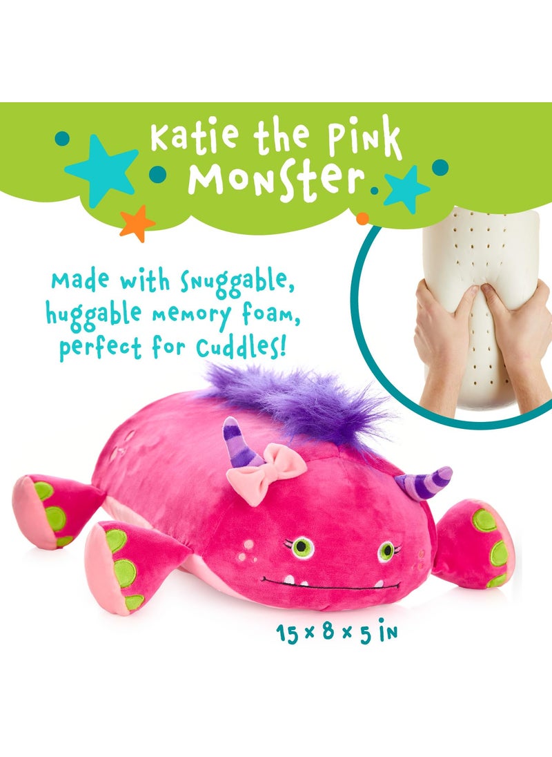 MEMORY MATES MEMORY MATES Katie The Pink Monster Memory Foam Pillow Plush 15  Stuffed Animal  - Image 2