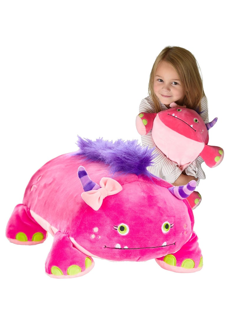 MEMORY MATES MEMORY MATES Katie The Pink Monster Memory Foam Pillow Plush 15  Stuffed Animal  - Image 1