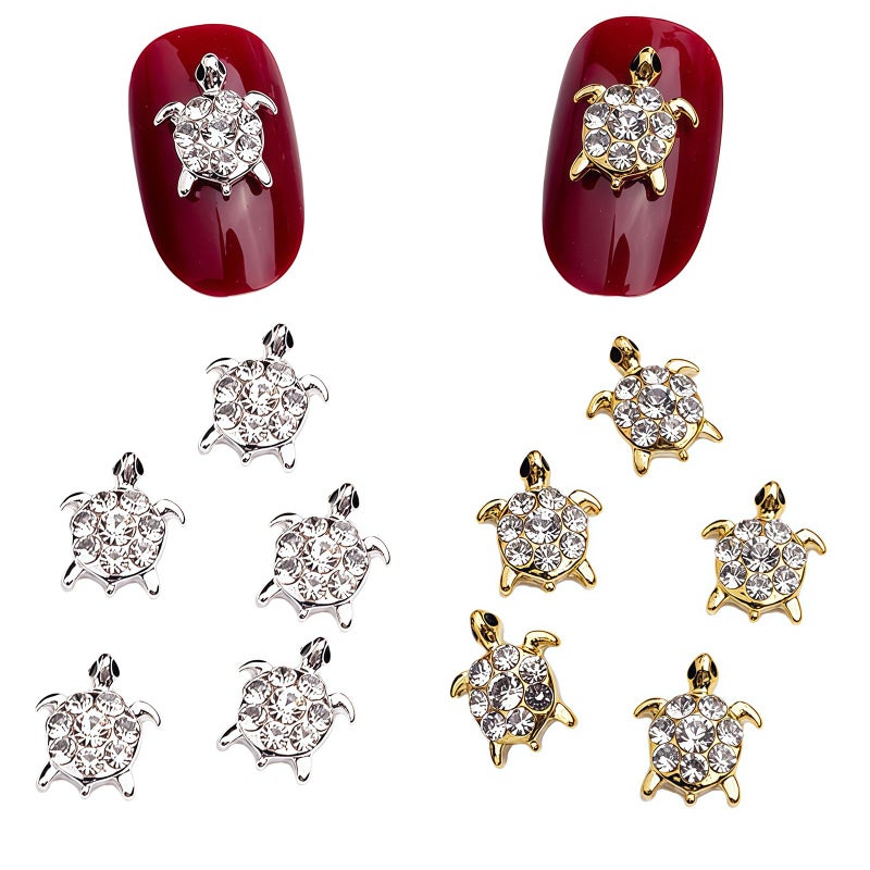 Pizadix 6 Boxes Summer Nail Art Rhinestones, 3D Ocean Theme Nail Charms Alloy Sliver Gold Beach Starfish Conch Seashell for Women Girls Nail Decorations DIY Craft Jewelry - Image 4