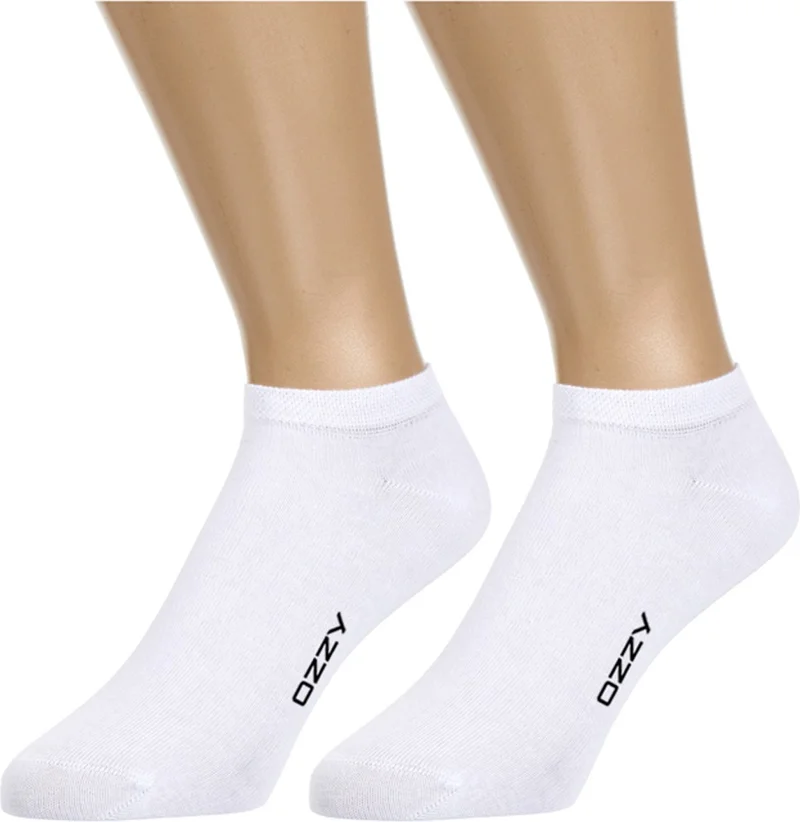 اوزي سوكس 5 Pairs Seamless Cotton White Unisex Booties Socks Summer Durable Heel and Toe