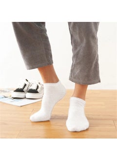 Ozzy Socks 5 Pairs Seamless Cotton White Unisex Booties Socks Summer Durable Heel and Toe  - Image 2