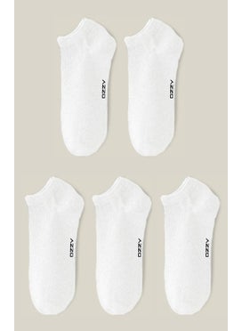 Ozzy Socks 5 Pairs Seamless Cotton White Unisex Booties Socks Summer Durable Heel and Toe  - Image 4