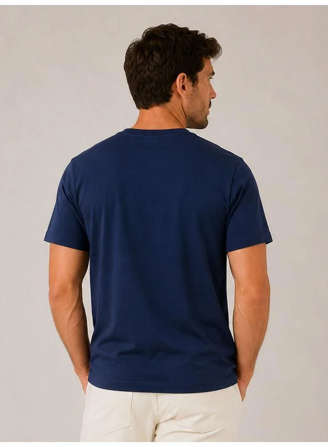 Mohuki Navy Cotton T-Shirt for Men | Best Price UAE