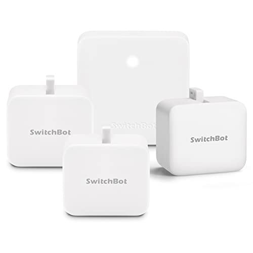 SwitchBot Smart Switch Button Pusher(3Pack) with Hub Mini - Smart Switch Button Pusher, Wireless App & Timer Control, Compatible with Alexa, Google Home, IFTTT, Easy to Use, Smart Light Control Set - Image 1