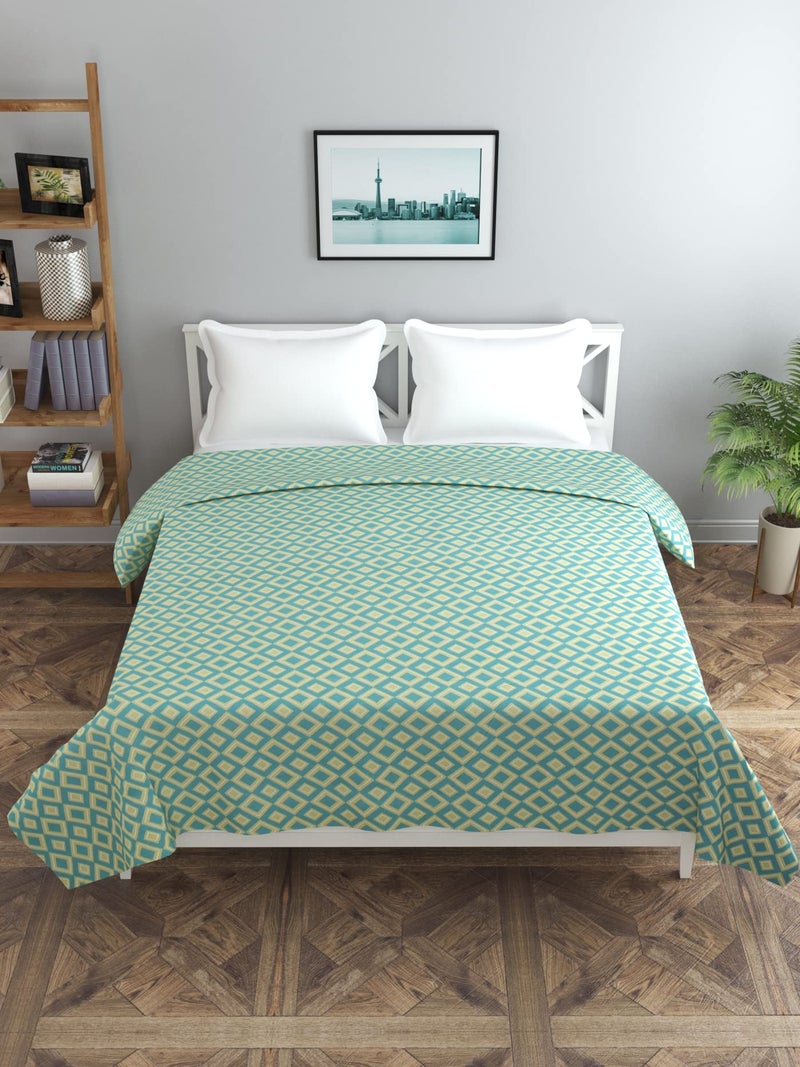 BREVARD Glacecotton Double/Duvet Cover/Rajai Cover/Blanket Cover with Zipper (90x100 Inche, Green Yellow) - Image 2
