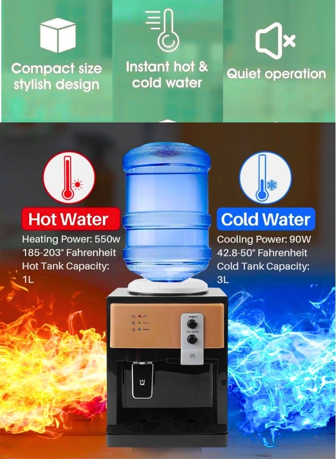 تشيس اب موزع مياه، وظيفة ساخن/بارد، موزع مياه بتحميل علوي لزجاجات سعة من 3 إلى 5 جالون، 3 درجات حرارة قابلة للتعديل - Image 3