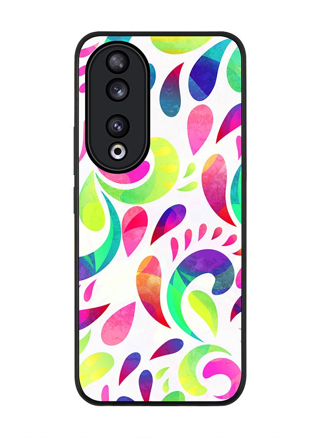 Stylizedd Rugged Black edge case for Honor 90 5G, Slim fit Soft Case Flexible Rubber Edges Anti Drop TPU Gel Thin Cover -  Floral Blast  - Image 1