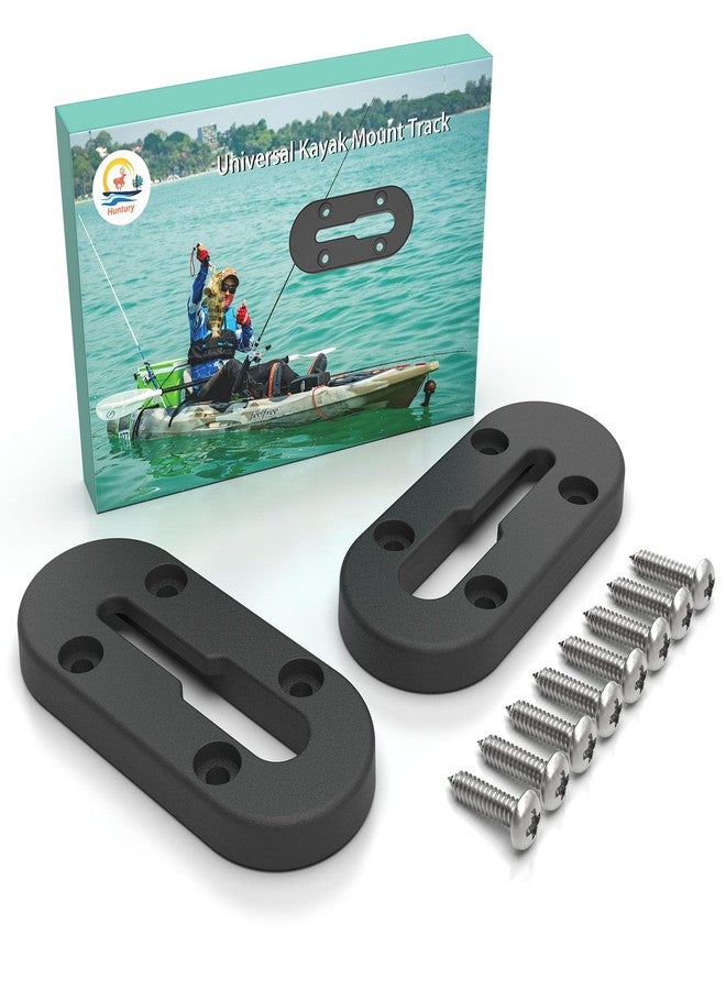 Huntury Kayak Track, Kayak Low Profile Track, Kayak Rail, Kayak Accessories Mount Track, Kayak Gear Track for Fishing Rod Holder, Fish Finder, Cup Holder, Anchor Cleat, Pack of 2, 4"", Black - Image 1