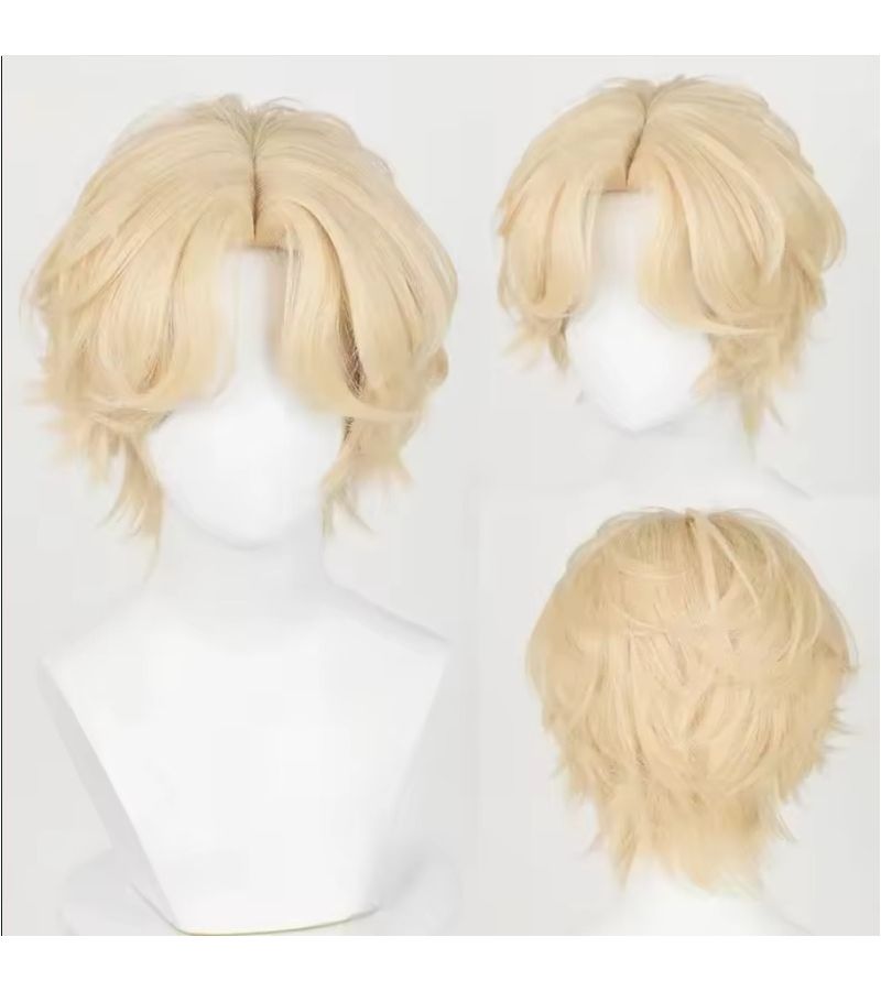 Golden 14inch Full Head Wig Natural White Hair Daily Wear Party - Image 4