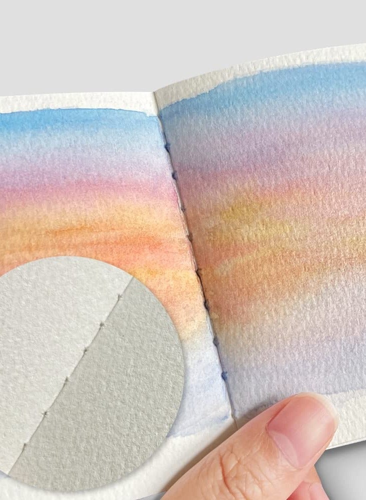Excefore Portable Watercolor Sketchbook, 3.9x3.9 Inch Mini Square Notebook, 62 Pages of Textured Watercolor Drawing Papers, 300 GSM (140lb) Art Paper, Sky Blue Cover - Image 3