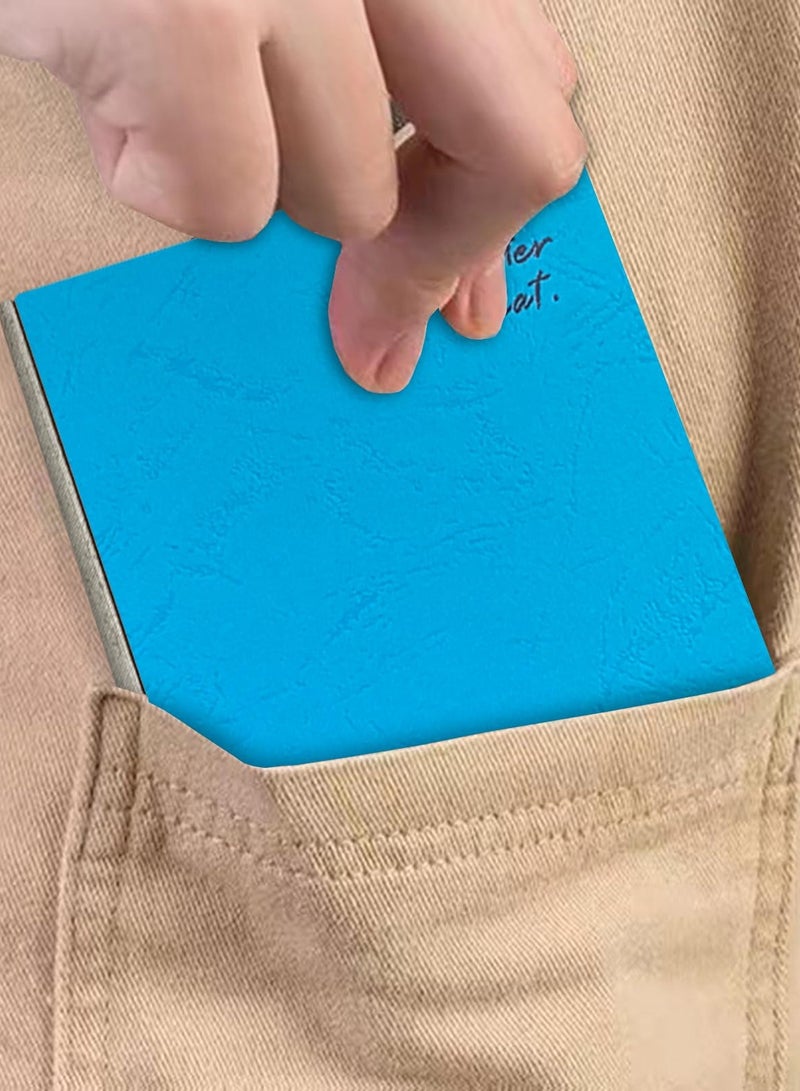 Excefore Portable Watercolor Sketchbook, 3.9x3.9 Inch Mini Square Notebook, 62 Pages of Textured Watercolor Drawing Papers, 300 GSM (140lb) Art Paper, Sky Blue Cover - Image 2