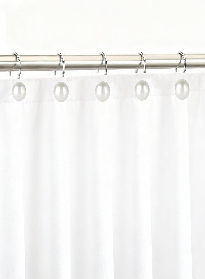 EleCharm Decorative Shower Curtain Hooks 12pcs Ivory Artifical Pearl Shower Curtain Rings Rustproof Stylish Bathroom Decor Accessories (A) - Image 4