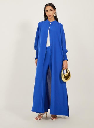 Bishop Sleeve Buttoned Longline Shirt with Wide Leg Pants Set - pzsku/Z256F72C900DB2FC0B71DZ/45/1742560733/a29e9eb2-673d-447a-a1c0-97ae76170b41