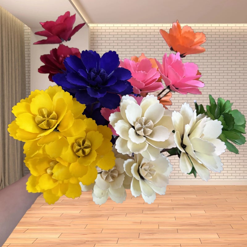 Bluejw Real Touch Handmade Natural Wooden Peony Bouquet – Dried Flower Arrangement with Dried Plants for Home Decor, Long-Lasting Artificial Floral Display - Image 3