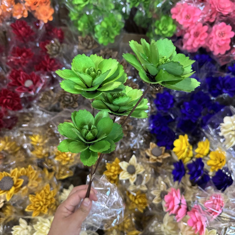 Bluejw Real Touch Handmade Natural Wooden Peony Bouquet – Dried Flower Arrangement with Dried Plants for Home Decor, Long-Lasting Artificial Floral Display - Image 1
