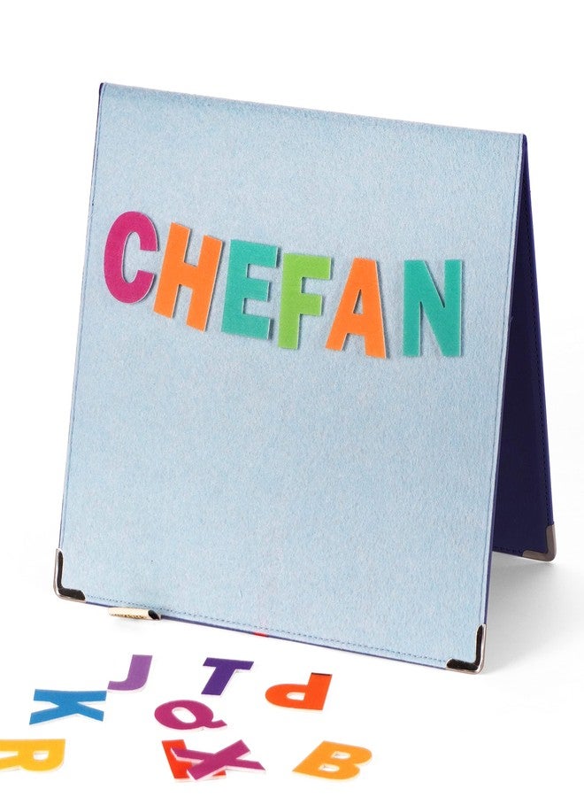 CHEFAN Foldable Felt Board for Toddlers 22 x 13, Freestanding Flannel Board for Kids, Preschool Classroom and Daycare Storytelling Display, Compatible with Felt Set, Blue - Image 1