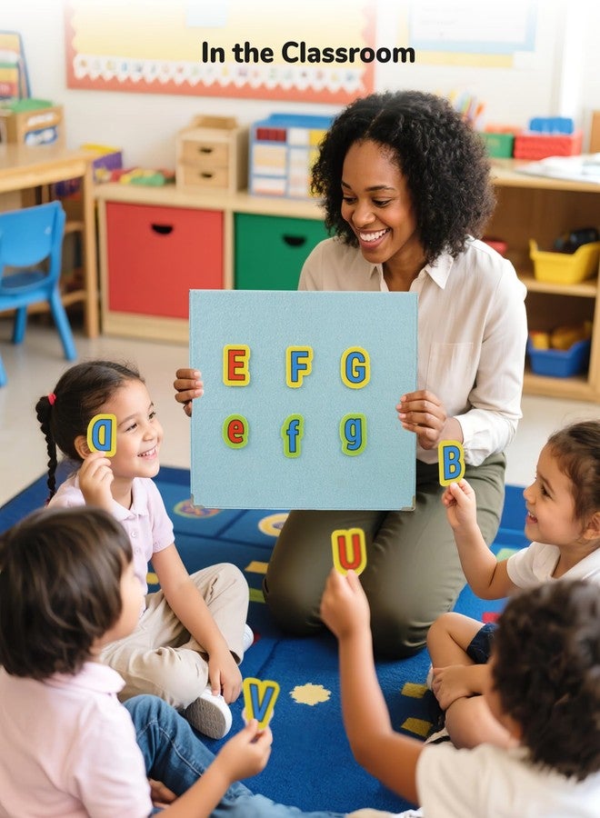 CHEFAN Foldable Felt Board for Toddlers 22 x 13, Freestanding Flannel Board for Kids, Preschool Classroom and Daycare Storytelling Display, Compatible with Felt Set, Blue - Image 2