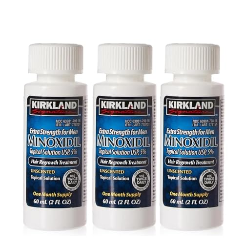 Kirkland Men Hair Loss Regrowth Revitalizes Hair Follicles 5% Minoxidil Topical Solution 3 Months Supply Size 3 X 2 Fl. Oz (60 Ml) Original - Image 1