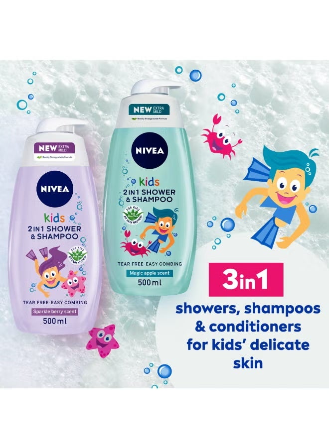 Nivea Kids 3-in-1 Bath, Shampoo & Conditioner – Gentle Cleaning Formula – 500ml - Image 3