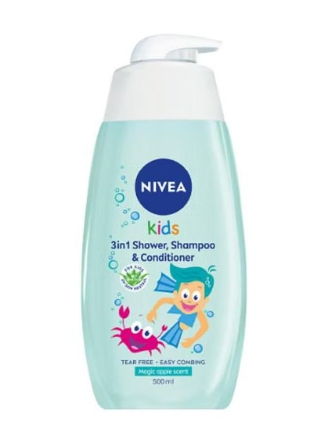 Nivea Kids 3-in-1 Bath, Shampoo & Conditioner – Gentle Cleaning Formula – 500ml - Image 1