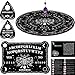 Threan Pendulum Dowsing Divination Board with Amethyst Set Wooden Spirit Talking Board Metaphysical Message Crystal Pendulum Necklace with Planchette for Wiccan SupplyMoth Style - Image 2