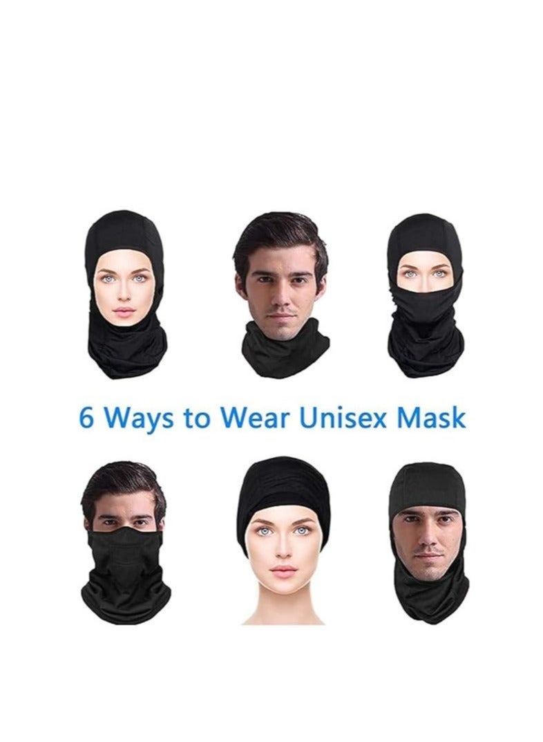 Captaintech Balaclava Ski Mask - Winter Face Mask for Men & Women - Cold Weather Gear for Skiing, Snowboarding & Motorcycle Riding, Windproof Fleece Thermal Full Face Mask Cold Weather Gear(Black) - Image 4