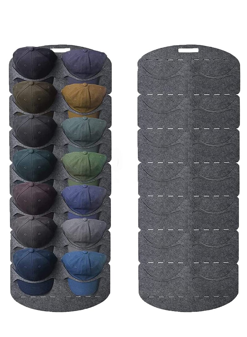 SYOSI Over the Door Hat Rack, Door Baseball Caps Hat Organizer with 14 Pocket Baseball Hat Organizer, Cap Rack Storage Display Hanger Bag, Felt Hats Collection for Closet Wall - Image 1