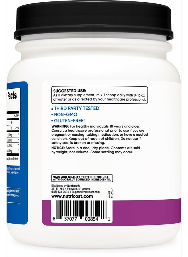 Nutricost مسحوق BCAA بنكهة العنب، 90 وجبة، نباتي، غير معدّل وراثيًا - Image 3