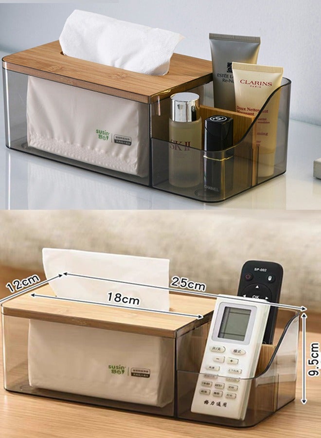 Wood Tissue Box Cover for Disposable Paper Facial Tissues, Wooden Rectangular Tissue Box Holder for Storage on Bathroom Vanity, Countertop, Bedroom Dresser, Night Stand, Desk  - Image 5