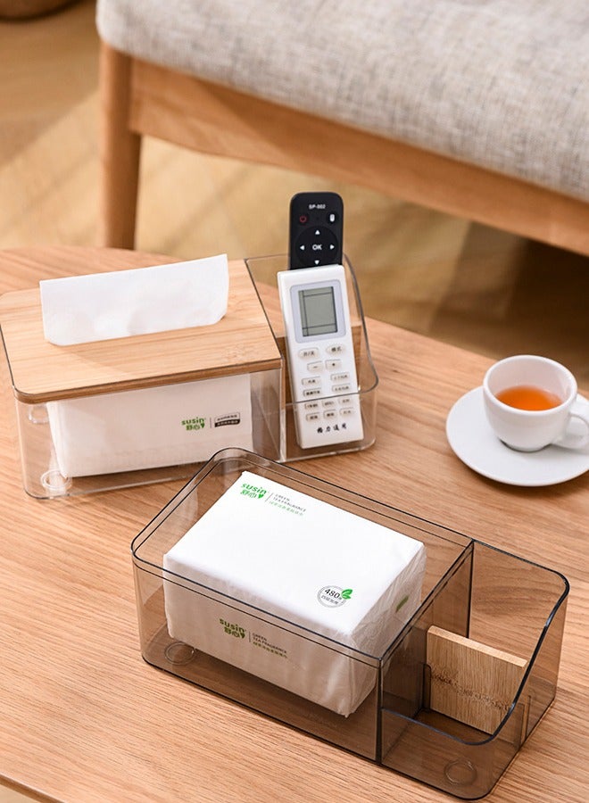 Wood Tissue Box Cover for Disposable Paper Facial Tissues, Wooden Rectangular Tissue Box Holder for Storage on Bathroom Vanity, Countertop, Bedroom Dresser, Night Stand, Desk  - Image 2