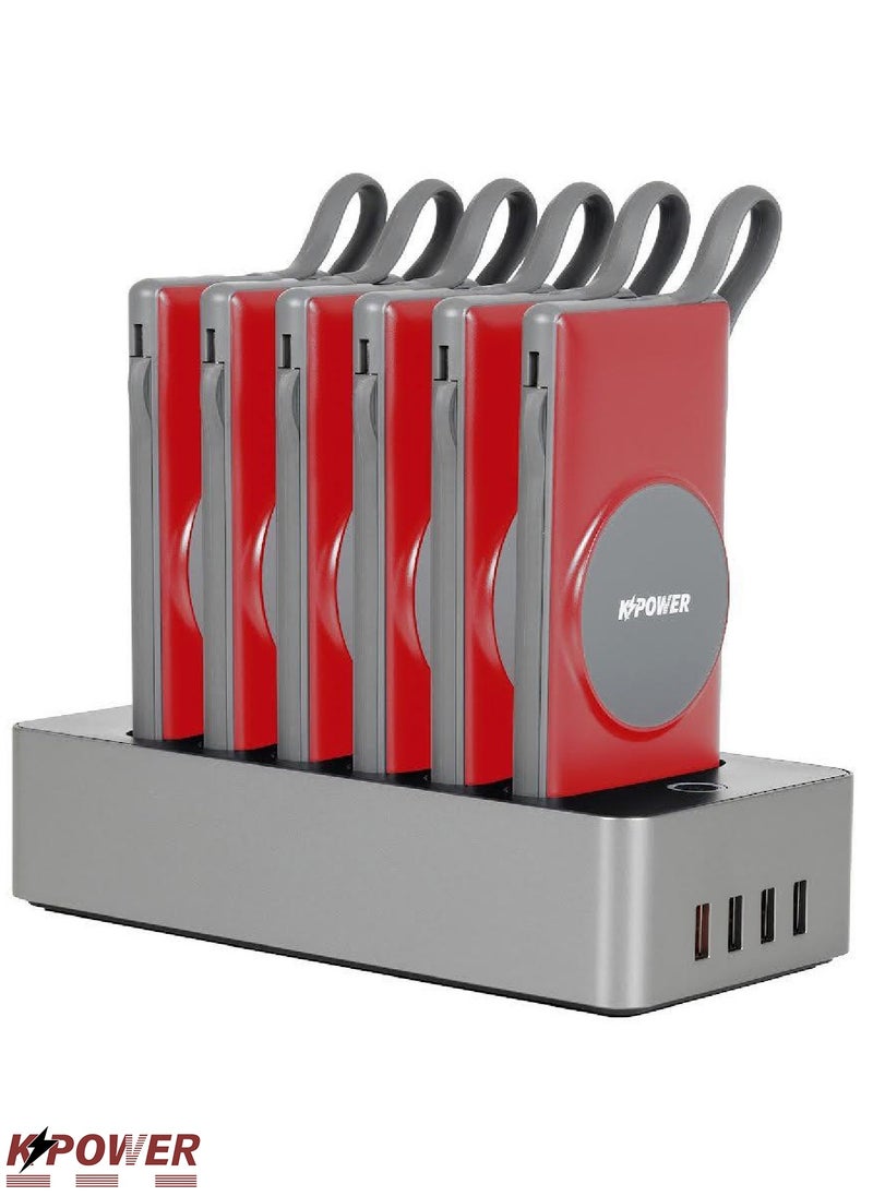 KPOWER - 6in1 Station Power Terminal With 10000mAh Power QC Wireless Power Banks/ Rapid Re-Charging Station/Built-In Safeguards/ Charging Base Input - Image 1