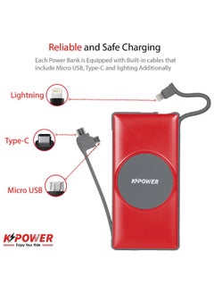 KPOWER 6in1 Station Power Terminal With 10000mAh Power QC Wireless Power Banks/ Rapid Re-Charging Station/Built-In Safeguards/ Charging Base Input  - Image 4