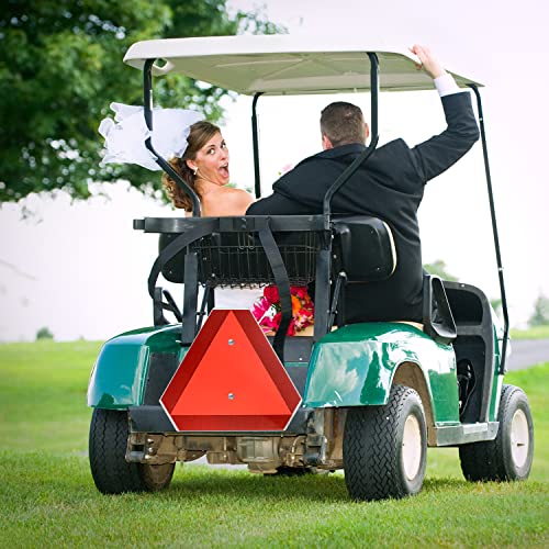 DXSIGN Slow Moving Vehicle Safety Sign,Slow Moving Vehicle Triangle Sign,Aluminum 14"x16" Engineering Grade Reflective for Golf Cart (Aluminum) - Image 4