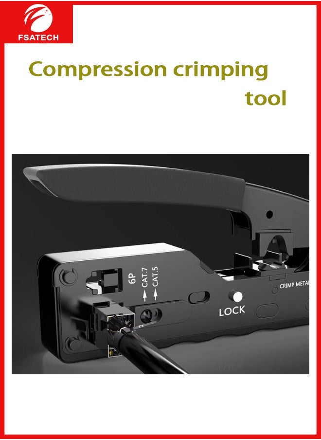 FSATECH CAT5/5e CAT6/6a CAT7 Modular Crimp Tool (Shielded and Unshielded Crimping)  - Image 2