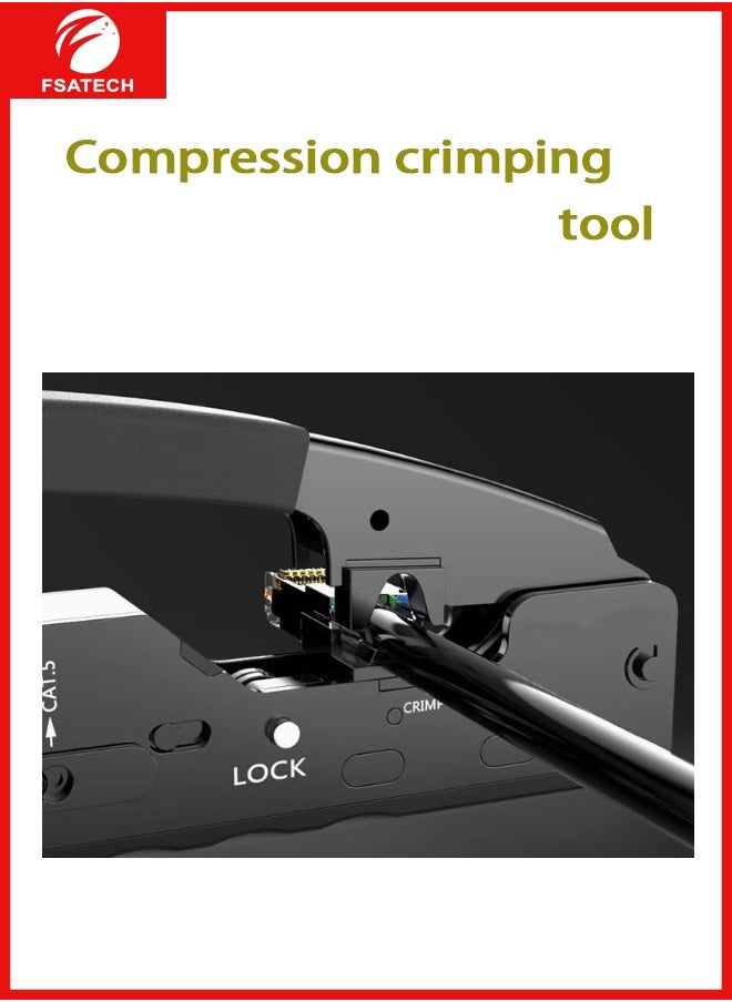 FSATECH CAT5/5e CAT6/6a CAT7 Modular Crimp Tool (Shielded and Unshielded Crimping)  - Image 3