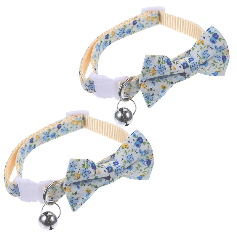 2pcs Cute Cat Collar Tie Bell Pendant Cat Collar Cat Cartoon Adjustable Collar for Dog - Image 1