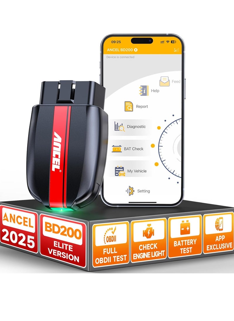 Ancel - BD200 OBD2 Scanner Bluetooth - Code Reader Check Engine Diagnostic Scan Tools with Car Battery Test, Exclusive App On iOS & Android, Wireless OBDII Adapter Works for 1996 Newer Vehicles - Image 1