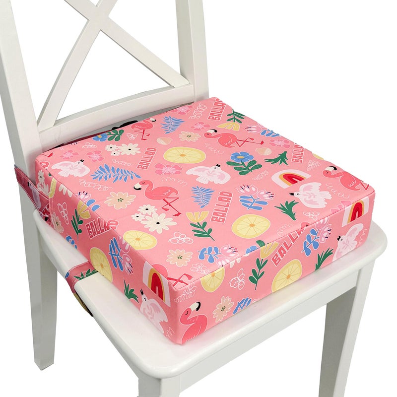 Ballad Toddler Booster Seat for Dining Table,Portable Kids Booster Seat - Adjustable, Non-Slip, Lightweight & Easy to Clean (Pink) - Image 1