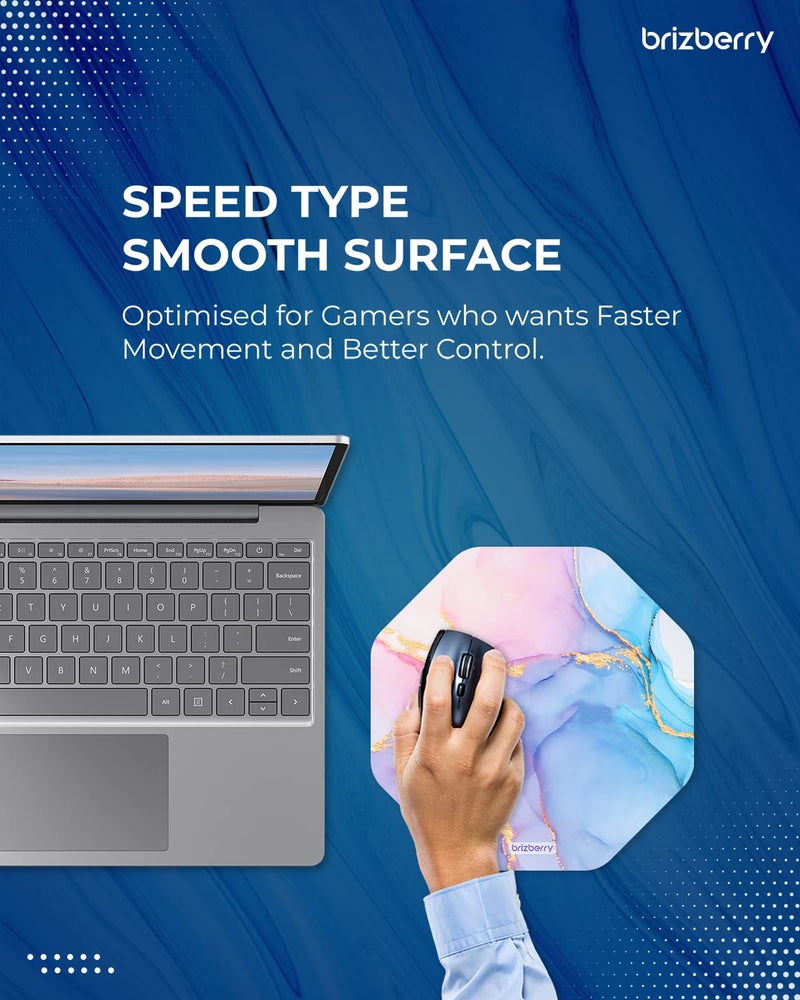 ARTBRIZ® Brizberry Pro-X2 Mouse Pad, Optimised for Speed and Precision, Premium Anti Skid Rubber Base, for Office Desktop Laptop PC Mac, 240 x 240 x 3mm (201O - Pack of 2) - Image 2