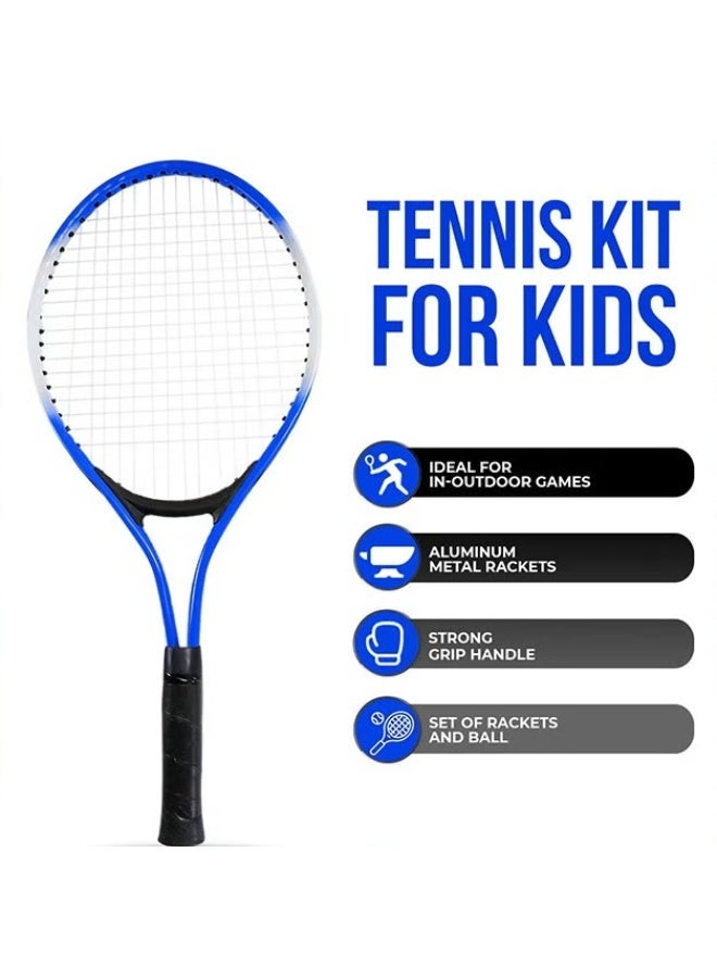 EETU Tennis Rackets,2 Players Recreational Kids Tennis Rackets With 1 Tennis Ball And Cover Bag,52cm Super Lightweight Tennis Racquets For Beginners Youth Kids,Blue - Image 2